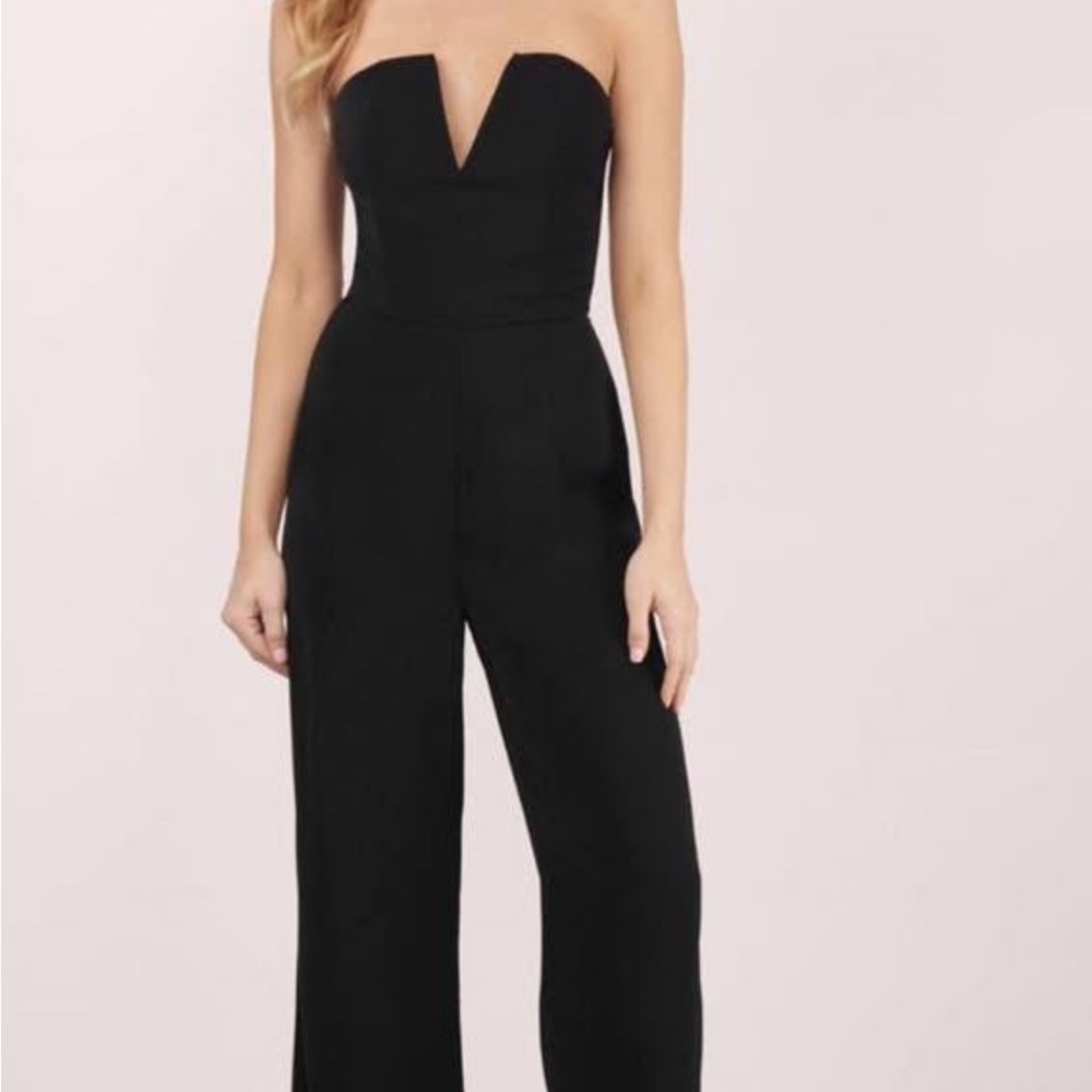 Elegant Black Strapless Jumpsuit